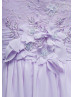 Lilac Chiffon Keyhole Back Long Evening Dress